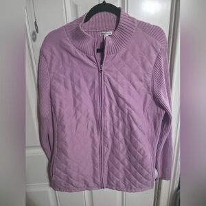 Croft & Barrow Lavender Quilted Zip-Up Jacket Size 2X